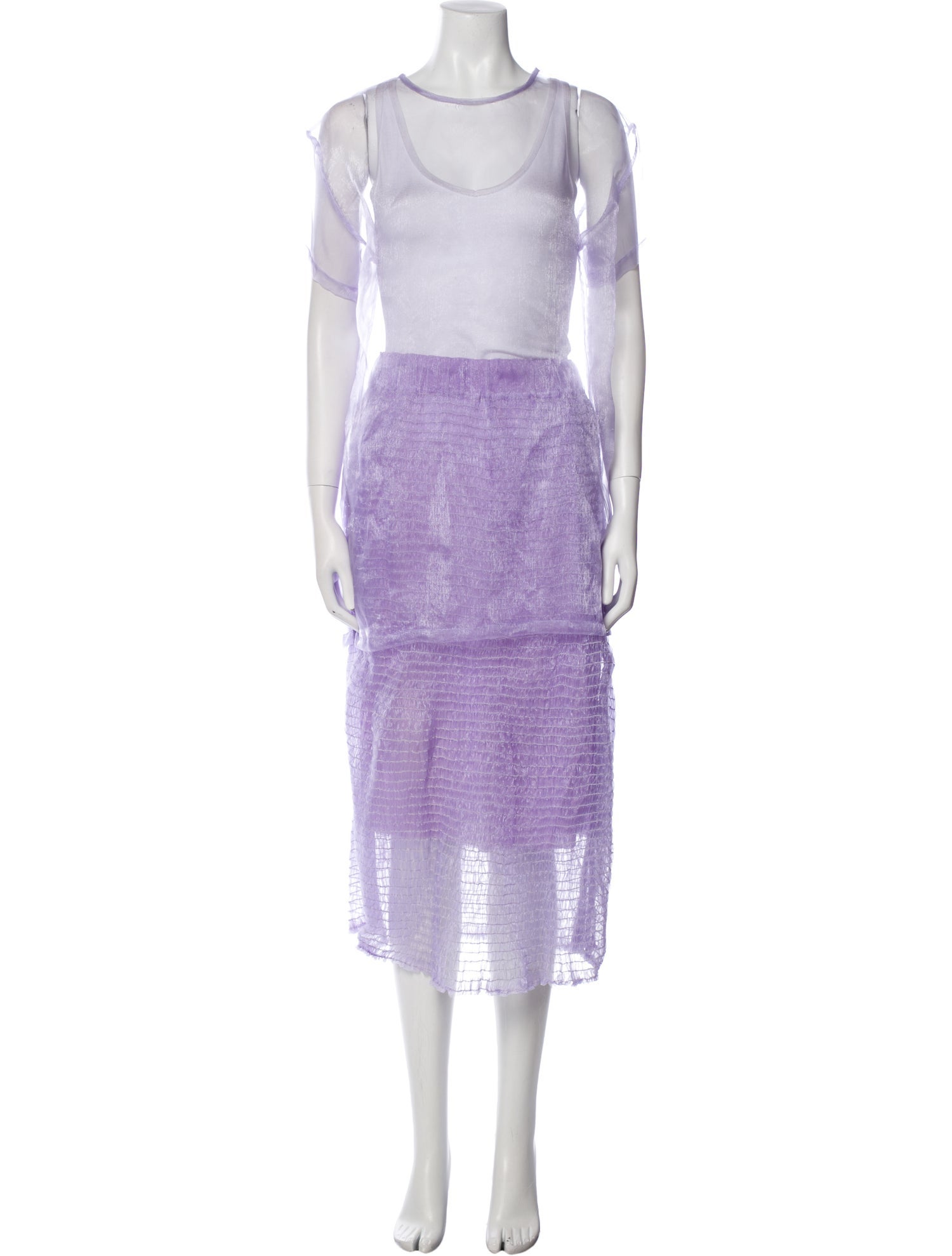 Delfina Balda Raw-Edge Trim Skirt Set